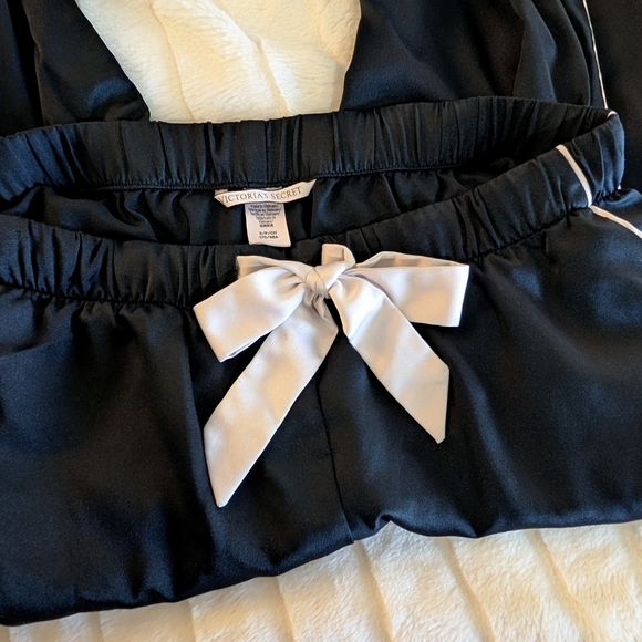 Victoria's Secret Black Satin Heart Pajama Pants S - Picture 6 of 7